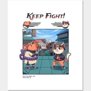 The Epic Showdown Capybarachimaru vs. Meowruto Posters and Art